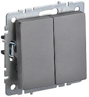 Выключатель без рамки IEK Brite ВС10-2-0-БрС 2-кл. сталь картинка